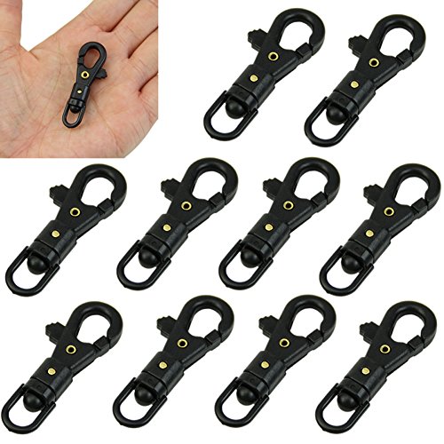 HeroNeo Survival-Outdoor-Mini-Karabinerhaken zum Aufhängen von Gegenständen, drehbar, Schlüsselanhänger, EDC-Tool, 10 Stück - 2