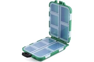 JORZER Köderbox Fischerei Tackle Boxes Grid Organizer Fischerei Köderbox Doppelschicht Aufbewahrung Karpfen Tackle Box 10 Fächer Grün für Hakenfischen