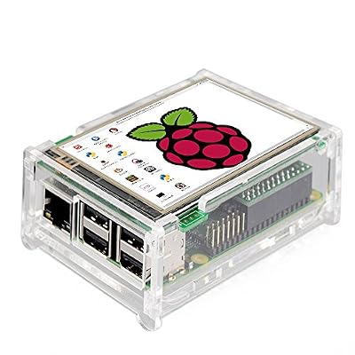 Tontec® 3,5 pouces écran tactile pour l'affichage Raspberry Pi adaptateurs moniteurs Kit tactile 480x320 LCD avec étui transparent pour Raspberry Pi 2 et Raspberry Pi B+