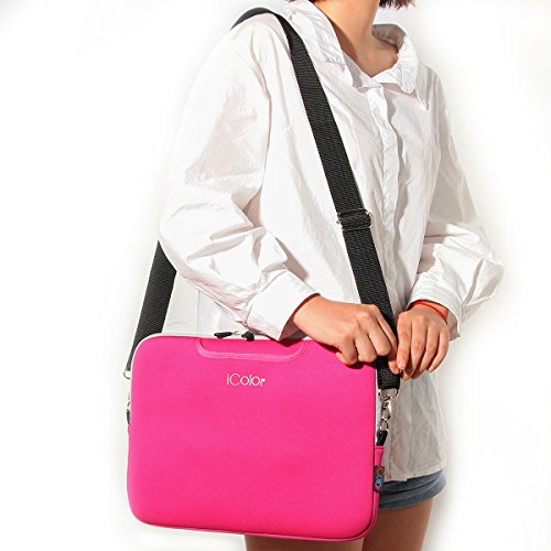 iColor Netbook- und Chromebook- Tasche Notebooktasche Laptoptasche Schutzhülle für Größe 15 15,4 15,6 Zoll mit Zubehörfach und Schultergurt - 6