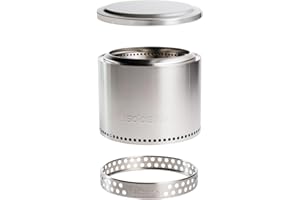 Solo Stove Bonfire Essential Bundle 2.0 | Incl. Smokeless Fire Pit, Stand, Lid, Camping Accessories, Portable for Wood Burning, Removable Ash Pan, Stainless Steel, 49,5 x 44,5 cm, 10 kg