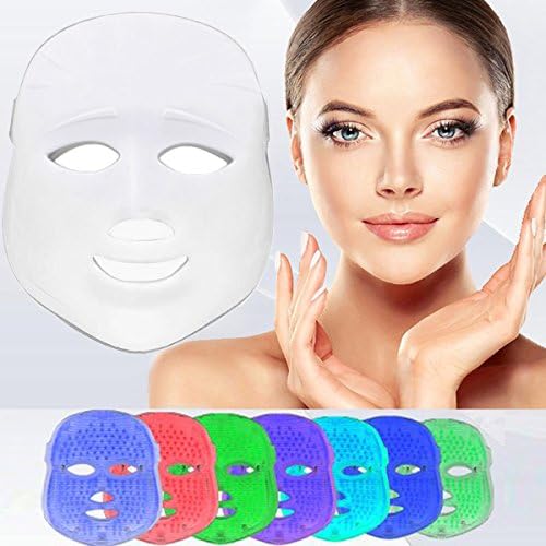 [New Version 2018] Havenfly LED Photon Therapy Red Blue Green Light Treatment Skin Rejuvenation Whitening Facial Beauty Daily Skin Care Mask Golden (3 Color, White)