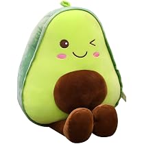 UieaMsio Avocat En Peluche 30 Cm - Oreiller Doux En Forme D'avocat - Jouet Kawaii - Cadeau Câlin Pour Enfants Et Adultes