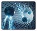 Produktbild Abstract Mouse Pad, Science Fiction Abstract Art Inside a Tunnel with Electric Spheres Illustration Print, Standard Size Rectangle Non-Slip Rubber Mousepad, Blue