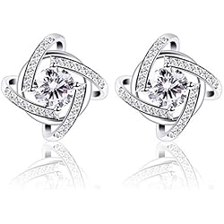 B.Catcher Pendientes Mujer Plata de Ley 925 ''Con todo mi amor''con Para Regalo San Valentín Originales