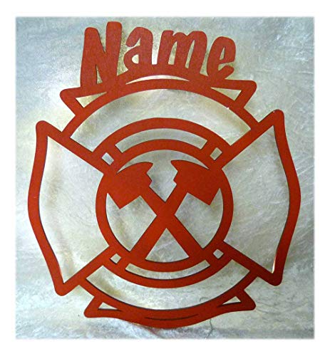 Preisvergleich Produktbild Schlummerlicht24 Led Feuerwehr-Schild Feuerwehrstation Erwachsene Geschenke mit Name Deko Feuerwehr-Zimmer Geburtstagsgeschenk Junge Mann Männer Geschenk-Idee mit Feuerwehr-Axt