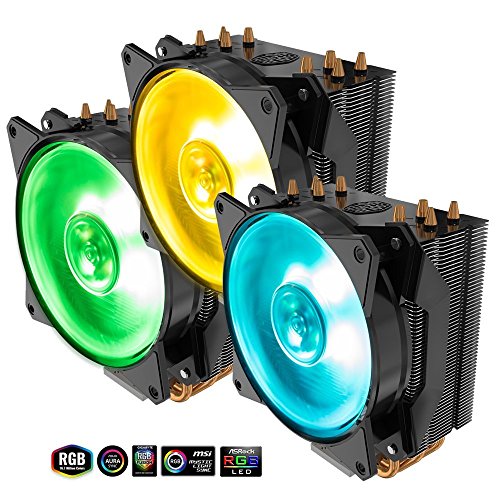 Cooler Master MasterAir MA410P RGB - Ventiladores de CPU  4 Heatpipes  1 x MasterFan AB 120 RGB Ventilador  LED RGB  MAP-T4PN-220PC-R1