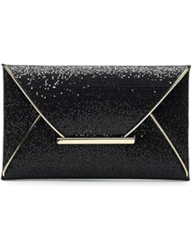Damen Clutch Tasche, Aulei Lang Paillette Abendtasche Handtasche kupplung tasche