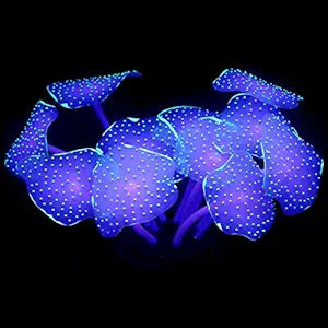 Uniclife Silicone Coral Plant Decorations Glowing Artificial Ornament for Fish Tank Aquarium, Green, Ball Shape