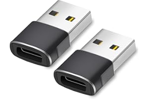 Hoppac Adaptateur USB C Femelle vers USB A mâle 2.0, Charge Rapide et Transfert de données, Convient pour iPhone 13/12/11/Airpods Pro/Ipad Air/Pro Samsung S20/S21,2pcs