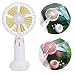 Produktbild GPQJKX USB Lüfter Fan,Mini-Lüfter, Mini Lüfter Fantragbarer faltender Wind,2019 Neuer MusiklüFter USB-Mini-Desktop-Bluetooth-LautsprecherlüFter,White