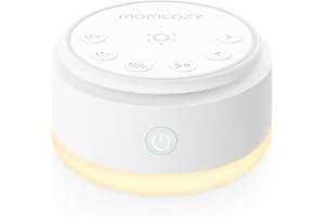 Momcozy Sound Machine for Baby & Adults with Warm Light, Travel Essentials | 20 Soothing Sounds, Portable White Noise Machine for Sleeping, Timer and Memory, Travel Companion & Nursery Must-Have, White