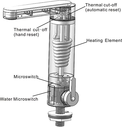 Elektrische Warmwasser-Armatur aus Edelstahl 3300 Watt - 6