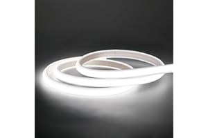 pcning Tira LED COB AC220V Directo con Enchufe e Interruptor 6000K 2M Cold White Strip Lights Lamp for Outdoor Indoor Lighting (Blanco Frio, 2M)