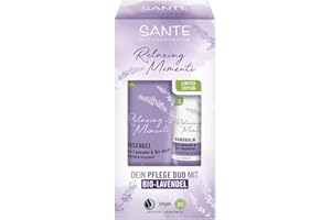 ‎SANTE NATURKOSMETIK SANTE Naturkosmetik Geschenkset Lavendel Limited Edition (X-Mas), entspannendes Pflege-Duo mit Bio-Lavendel & Vanille, ideal als Geschenk für Weihnachten, Duschgel 200ml & Handbalm 75ml