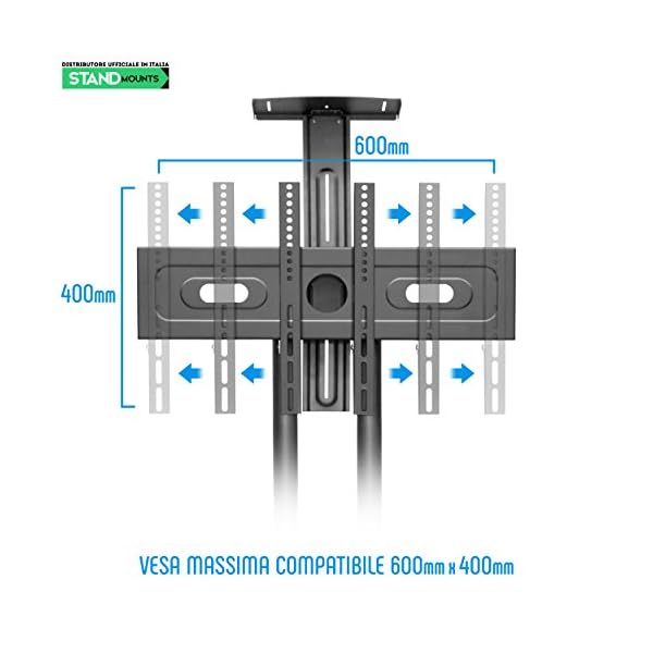 Universal Mobile TV Stand For LED OLED LCD Plasma 32 To 65 Inch Black - Image 7