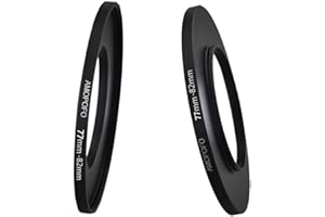 AMOPOFO 77mm-82mm Camera Filter Ring,77mm to 82mm Step Up Ring For Filters, Made Of CNC Machined space aluminum With Matte Black Electroplated Finish.for 82mm UV,ND,CPL Camera Filter accessories