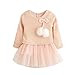 Produktbild Cooljun Baby Maedchen Prinzessin Kleid Kleinkind Baby Kind Mädchen Lange Ärmel Gestrickt Bow Newborn Tutu Prinzessin Kleid 0-24M (100/18-24Monat, Rosa)