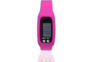 Antilog Pedometer Bracelet; Smart Bracelet Watch Wristband Calorie Counter Pedometer Sports Fitness Tracker Step Counter (Rose Red)