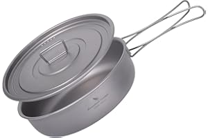 Boundless Voyage Tegame Ti2065C - Padella per cottura a induzione con coperchio, in titanio, per campeggio e attività all'aperto
