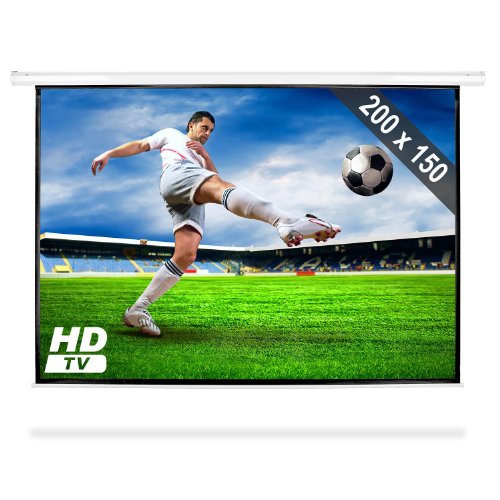 Motorised Home Cinema Projector Screen HDTV 200x150cm 4:3