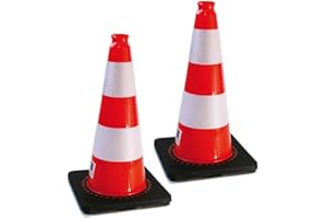AUA SIGNALETIQUE - Cône De Signalisation Réfléchissant Classe 2 - Hauteur 50 cm - Cône de sécurité Chantier K5A (2)