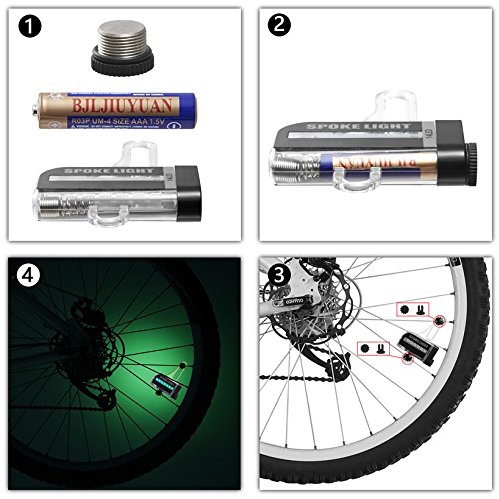 Fahrrad LED Speichenlicht BestTrendy Wasserdicht Rad Fahrradlichter,mit 14 ultrahellen LEDs, 30 Multifarbige Änderungen für Nacht, Outdoor-Fahrt - 4