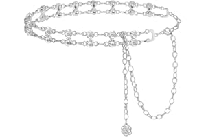 TTPSRY Taillenkette Taillenkettengürtel für Damen Mädchen Strass Legierung Metall Bauchkette Gürtel Verstellbare Kettengürtel Körperkette Schmuck Mode Taille Gürtel für Jeans Kleider