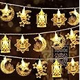 Ramadan String Light, Necomi 40LEDs Ramadan Decorations Lights with Remote, 8 Light Modes, Battery Powered, Star Moon Castle Lantern Fairy Light Decorations for Ramadan