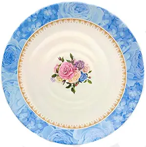 Smart Dinning white gold full attractive Pure melamine Dinner Plates set 6 pieces, 11 Inch