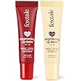 Foxtale Brightening SPF30 Lip Balm | Pack of 2 | Peptides, Vitamin C & Hyaluronic Acid | Brightens Lips | Reduces Pigmentation | Hydrates Lips | Tinted Lip Balms - Ruby & Clear Glaze | 24 gm