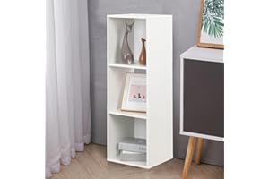 PACHIRA E-COMMERCE PACHIRA 3 Cube Wood Bookcase White, Stackable Cube Storage Unit Freestanding Bookshelf Storage Shelf For Books CDs Clothes Toys Storage Cube Unit For Living Room Bedroom Hallway Office