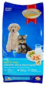 Smart Heart Puppy Dry Dog Food Chicken, Egg & Milk Flavour, 1.5 kg