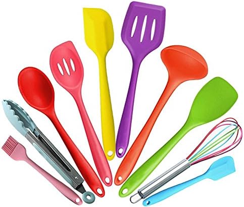MielTech Premium Silicone Kitchen Baking Set - Spatulas, Basting Brush & Whisk- Heat Resistant Cookware Utensil (10 Piece Baking Set)