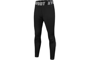 HYCOPROT Pantalon de Compression pour Garçons Collants Leggings Enfants Respirant Sportif Séchage Rapide Base Layer sous-vêtements de Sport pour Football Basket-Ball