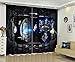 Produktbild Polyester Blackout Vorhänge, 3D Weltraum Pilot Drucken Landschaft Fenster Vorhänge für Schlafzimmer Wohnzimmer , wide 150x high 166 (wide 75x2)