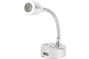 Liseuse RV, LED RV Liseuse Tactile Gradateur 3 Couleurs D'éclairage avec Port de Charge USB 12‑24V 3W Universel Remplacement Pour Camping(Argent)