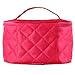 Discoball Lady Women Cosmetic Makeup Toiletry Travel Wash Bag Holder Mirror Case Organizer(Rose Red grid pattern design)