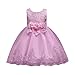 Produktbild JYJM Floral Baby Mädchen Prinzessin Brautjungfer Festzug Kleid Geburtstag Party Hochzeitskleid Ärmelloses Schmetterlings-Spitzenkleid Mesh-Tutu-Kleid (140, Rosa)