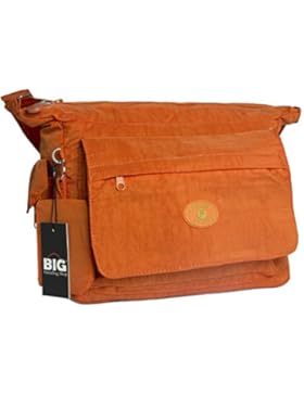 BHBS Damen Leichten Stoff Mittlere Größe Kreuz Körper Schulter Tasche 38 x 29 x 4 cm (B x H x T)