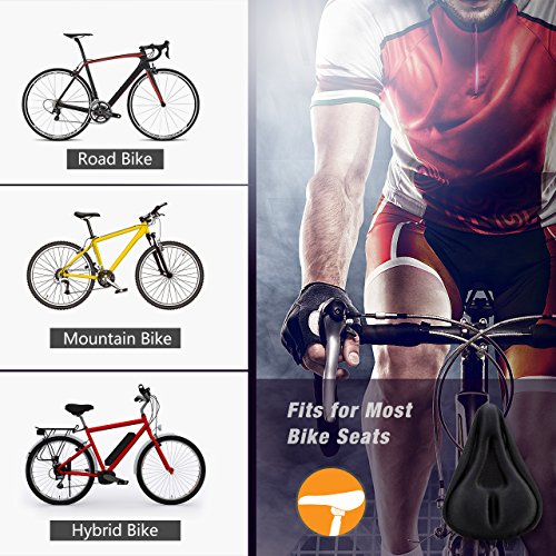 Gelüberzug für den Fahrradsitz – Sattelbezüge – OMorc Fahrradsattel Überzug – Der bequemste Fahrradsitz. The weite und große passend für Mountainbike-Sitze und Rennradsättel. Gepolsterter Polstersattelüberzug für Männer, Frauen und Kinder - 6