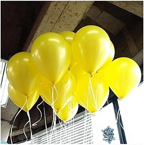 The Cheers 100pcs 10 inch Colorful Pearl Latex Balloon Celebration Party Wedding Birthday (Yellow)