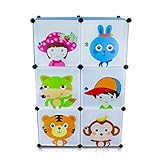 VENKON – Kinderzimmer Steckschrank DYI Steckregal System Regalschrank: 6-Module-Set, blau - 4