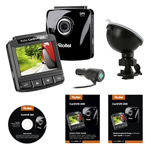 Rollei CarDVR-300 - Autocámara con resolución de vídeo Full HD (sensor GPS y sensor G), color negro