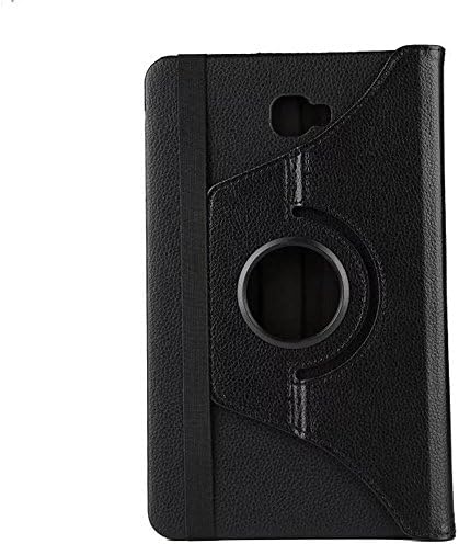 FEING Samsung Galaxy Tab A 10.1 Case, 360 Degree Rotating PU Leather Case Smart Cover for Samsung Galaxy Tab A 10.1 2016 Version SM-T580/SM-T585 (Incompatible with Tab A 10.1 with S Pen P580/P585), Black (#XZL), with Stylus x1 & Screen Film x1 & Cloth x1