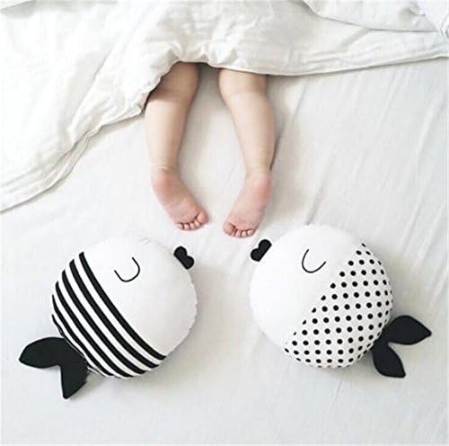 Uni Best Cartoon Fish Cushion Stripes Dot Cloth Art Small Fish Pillows Cushion Children Sleep Stuffed Toy (dot)