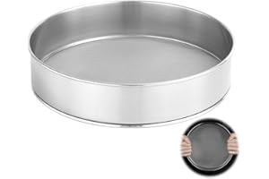 DAJASD Setaccio Farina, Setaccio da Cucina da 20 cm, Acciaio Inossidabile Setaccio 150 Maglie, Farina Setaccio Rotondo in Acciaio, per Cucina, Cottura, Forno, Pasticceria, Ristorante
