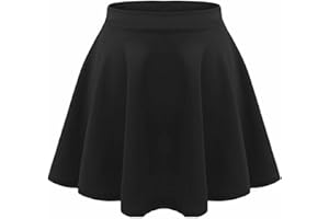 HUBIBUBI Girls Skater Skirt Flared High Waisted Flippy Stretch Mini Tutu Fancy School Skirts Girls Flared High Waist Stretch Kids School Skirt 5-14