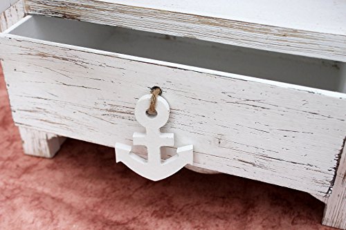 DanDiBo Boot Schrank 2er Set 120001 Regal 60 und 123 cm Badregal Shabby Badschrank Weiß - 3