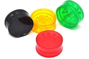 NO1 Plastic Herb Grinder 3 Part Mini Magnetic Shark Teeth Assorted Colours, 40mm 3 Piece Herb Grinders, 6 Colours to Choose from, Portable and Pocket Size, Smell Proof Airtight Storage (Clear)